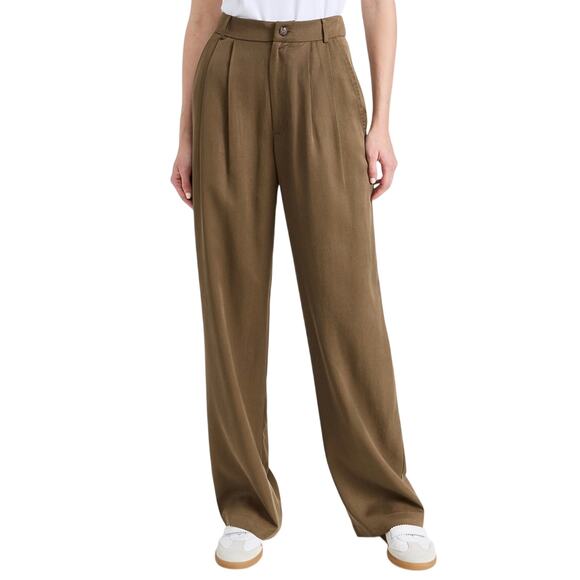 Reformation Pants - Reformation Mason Pleated 100% Tencel Lyocell-Twill Wide Leg Pants Size 4P